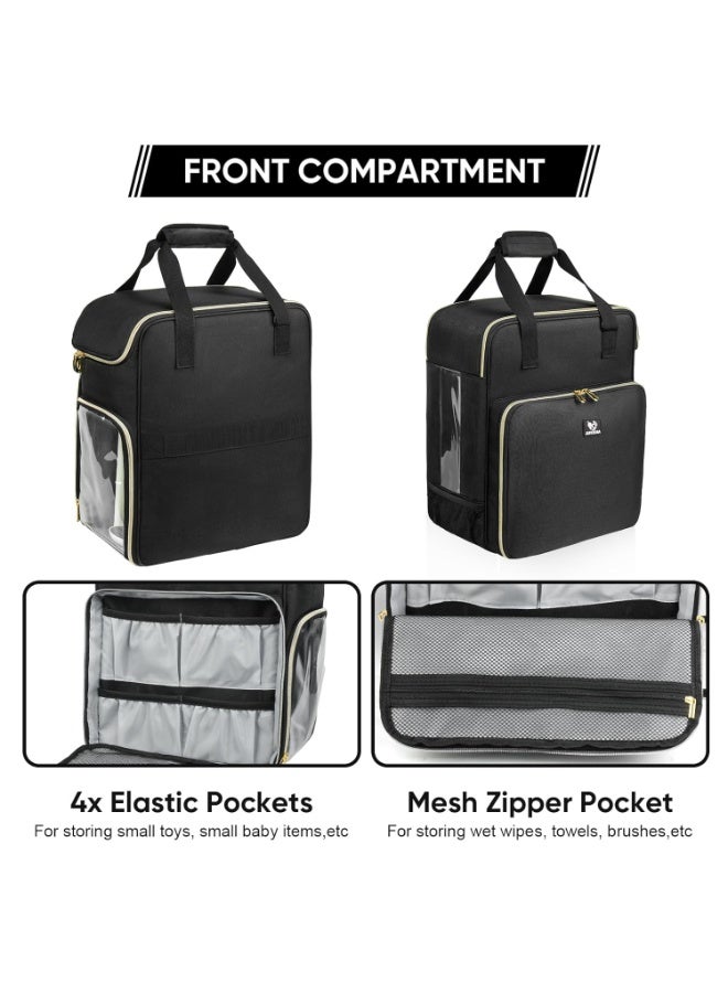 Jaffzora Carrying Case Compatible with Baby Brezza Formula Pro Advanced Formula Dispenser Machine, Insulated Formula Mixer Travel Bag with Shoulder Strap for Baby Essentials, Black - Image 3